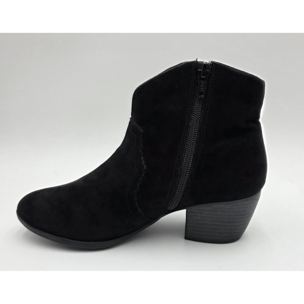Faded Glory Women's Black Faux Suede Ankle Boots Block Heel Side Zip Size 7 - Picture 6 of 12